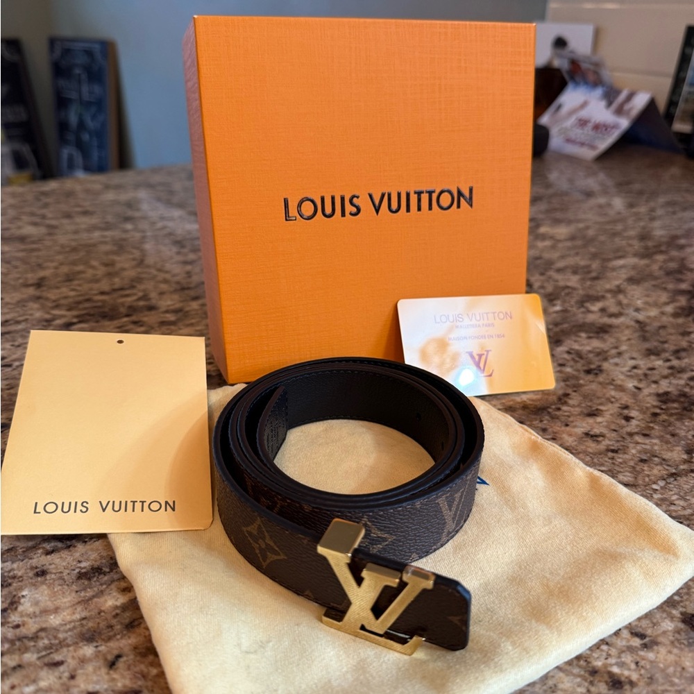 Louis Vuitton Brown and Gold size 38 Belt